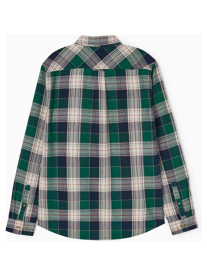 Chemise à Carreaux en Coton Adulte 'You&Me' manches longues NOËL Vert