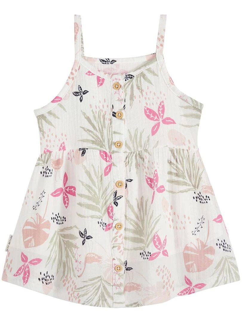 Robe enfant en gaze de coton Calipso Ecru