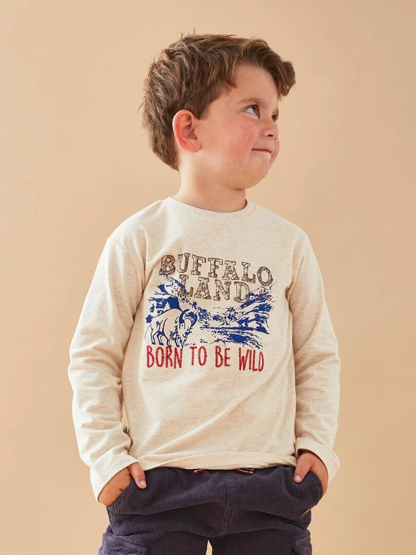 T shirt longues manches chiné Noukie's Beige