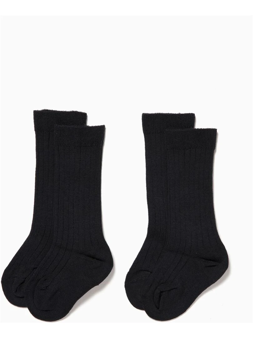 Lot de 2 Paires de Chaussettes Côtelées pour Bébé ESSENTIALS LINE Bleu foncé