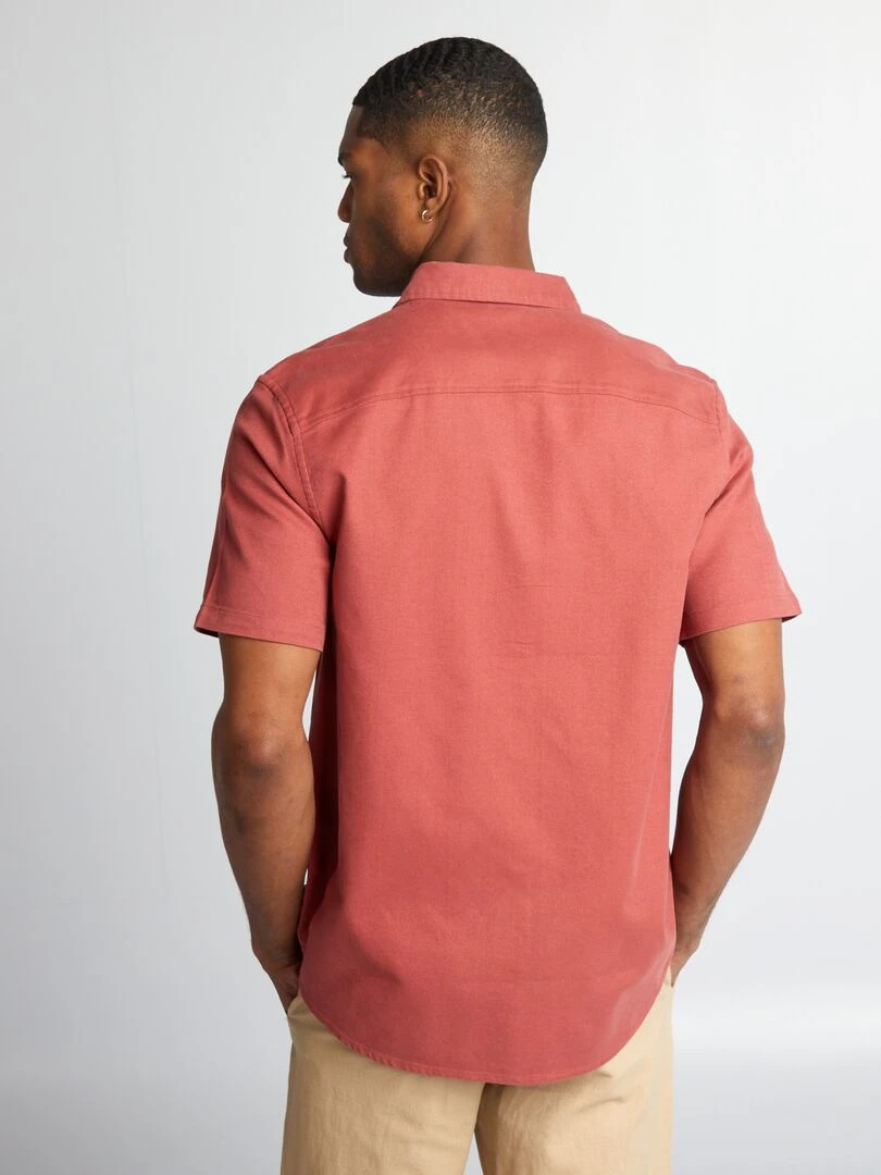 Chemise épaisse à manches courtes   Brique