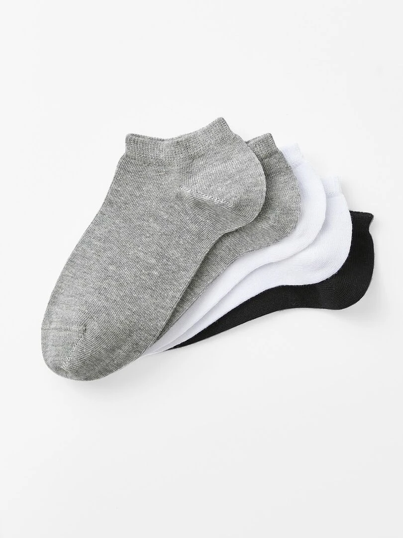 Lot de 5 paires de socquettes invisibles unies Damart Blanc