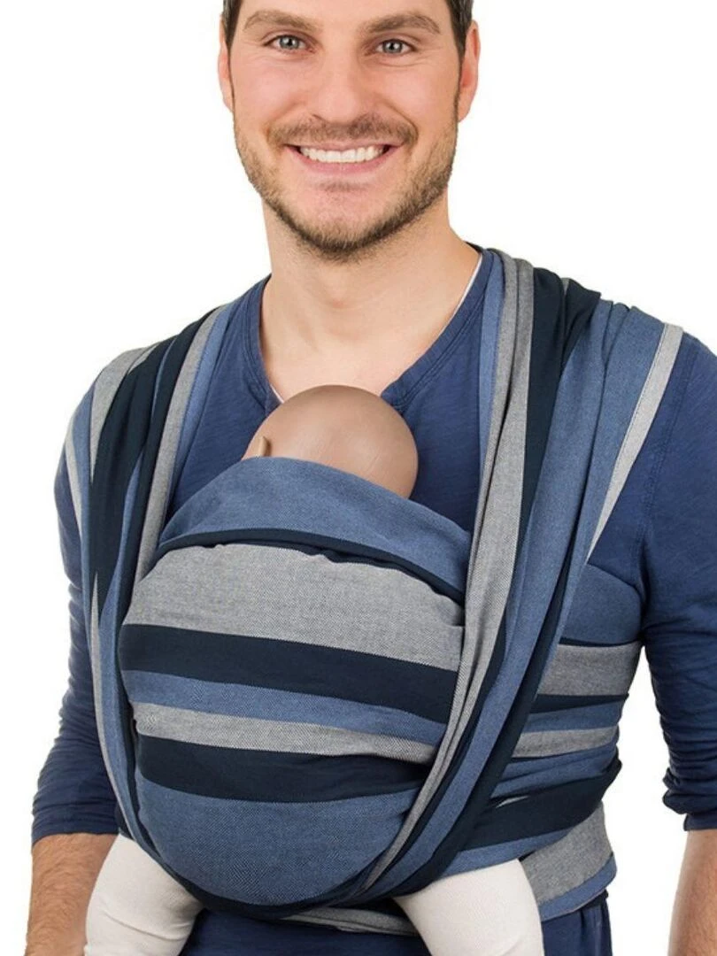 Hoppediz Écharpe de portage tissée Blanc Gris Bleu