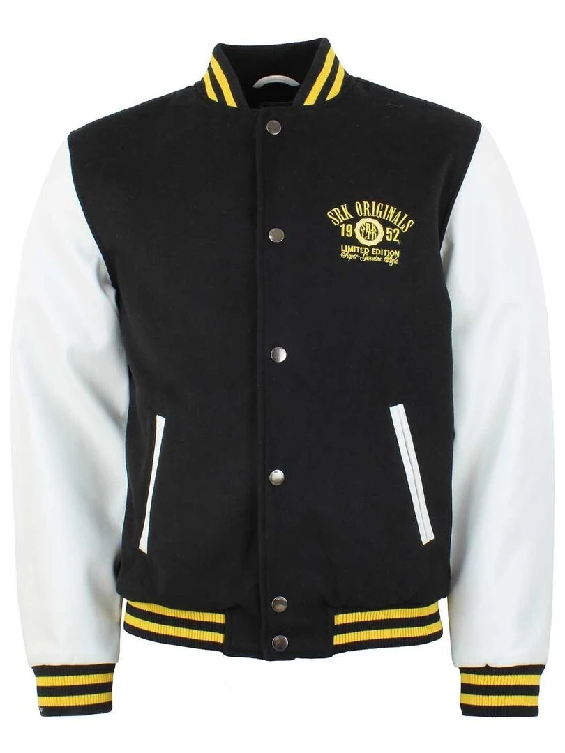 Blouson Teddy bi matière homme CORTY SRK Noir Noir