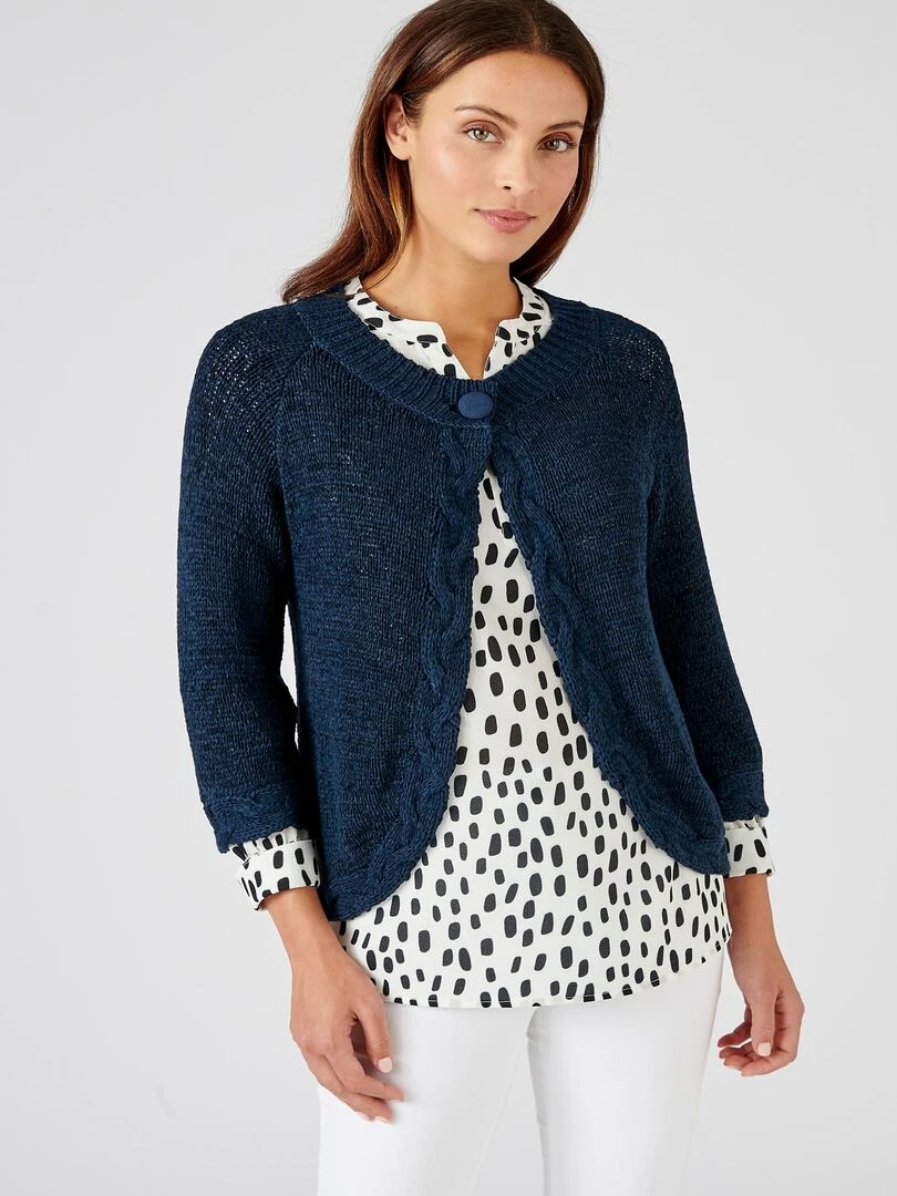 Gilet boléro manches 3/4 Damart Bleu marine
