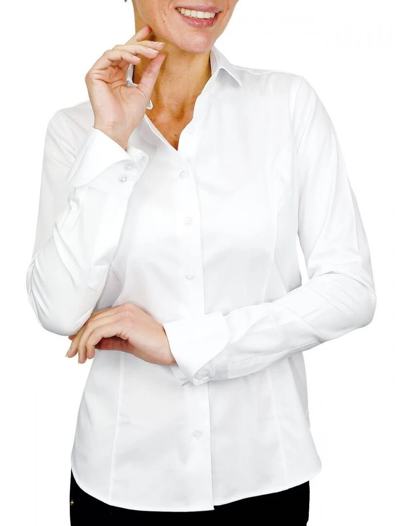 Chemise col claudine SEATTLE Blanc