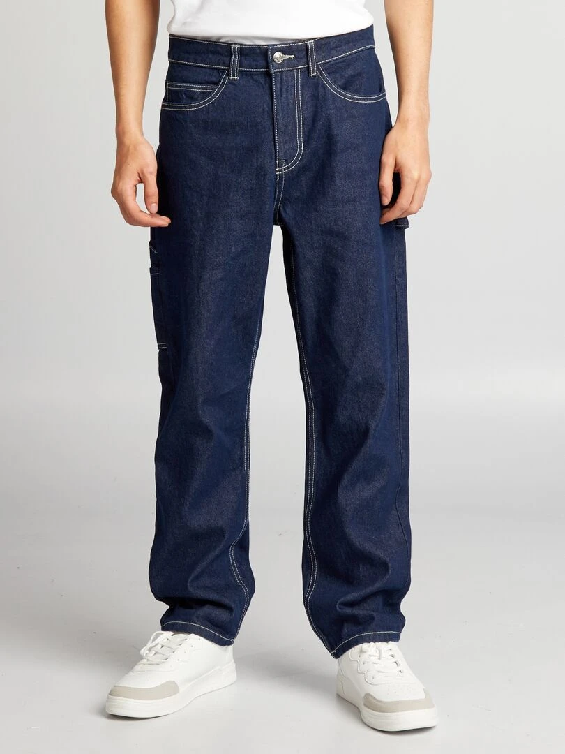 Pantalon denim style carpenter Bleu