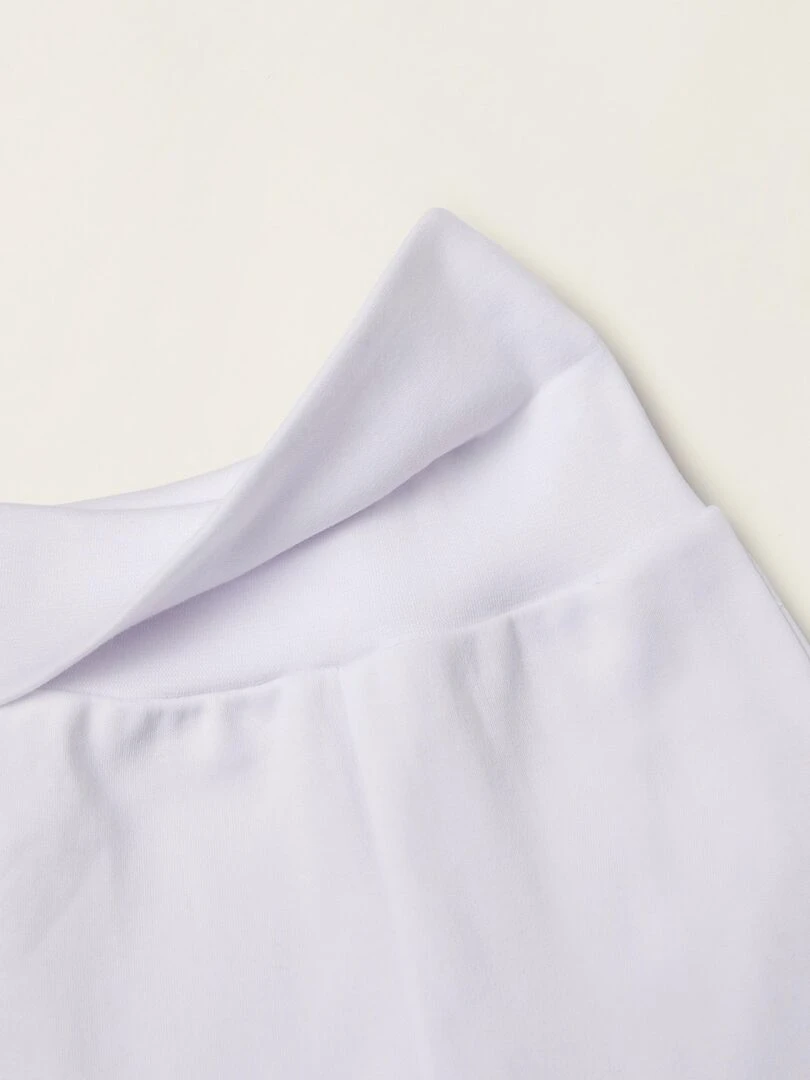 Pack 4 Pantalons avec Plis et Ceinture Haute pour Nouveau Né et Bébé  ESSENTIALS LINE   Blanc