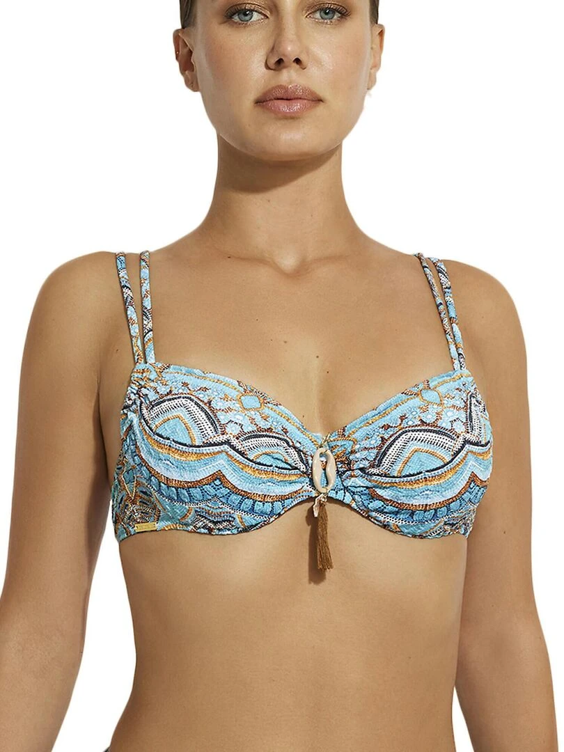 Haut maillot de bain emboîtant Mai Thai Bleu turquoise