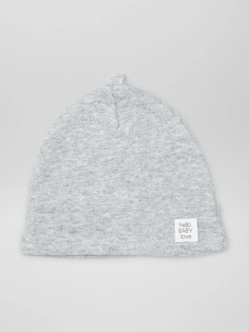 Lot de 2 bonnets de naissance Blanc/gris