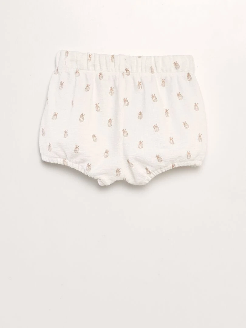 Ensemble t shirt + bloomer   2 pièces   Blanc