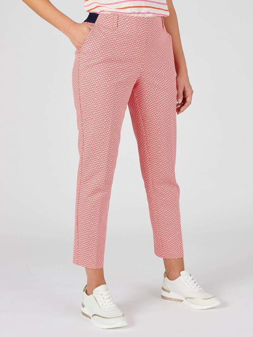 Pantalon 7/8ème satin de coton Damart Rose