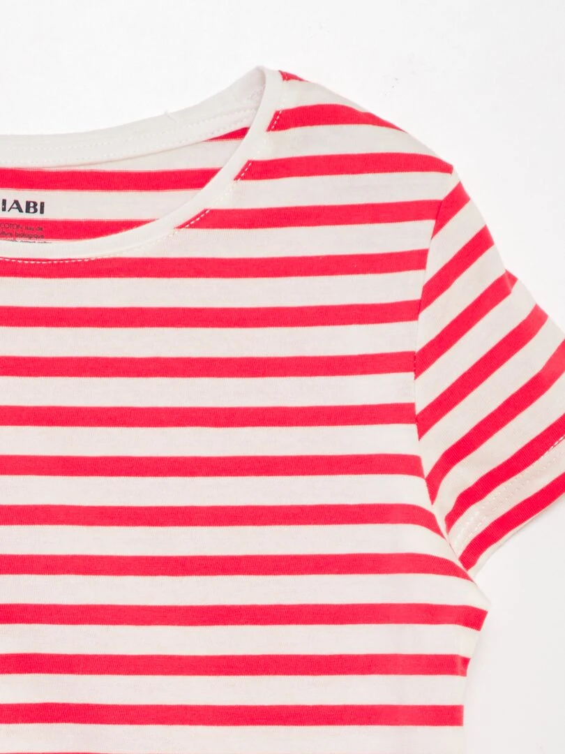 T shirt imprimé marinière Rouge