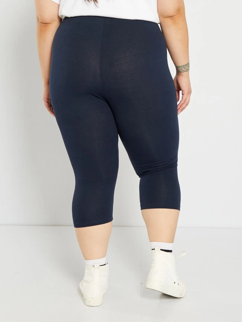 Legging court en maille bleu marine