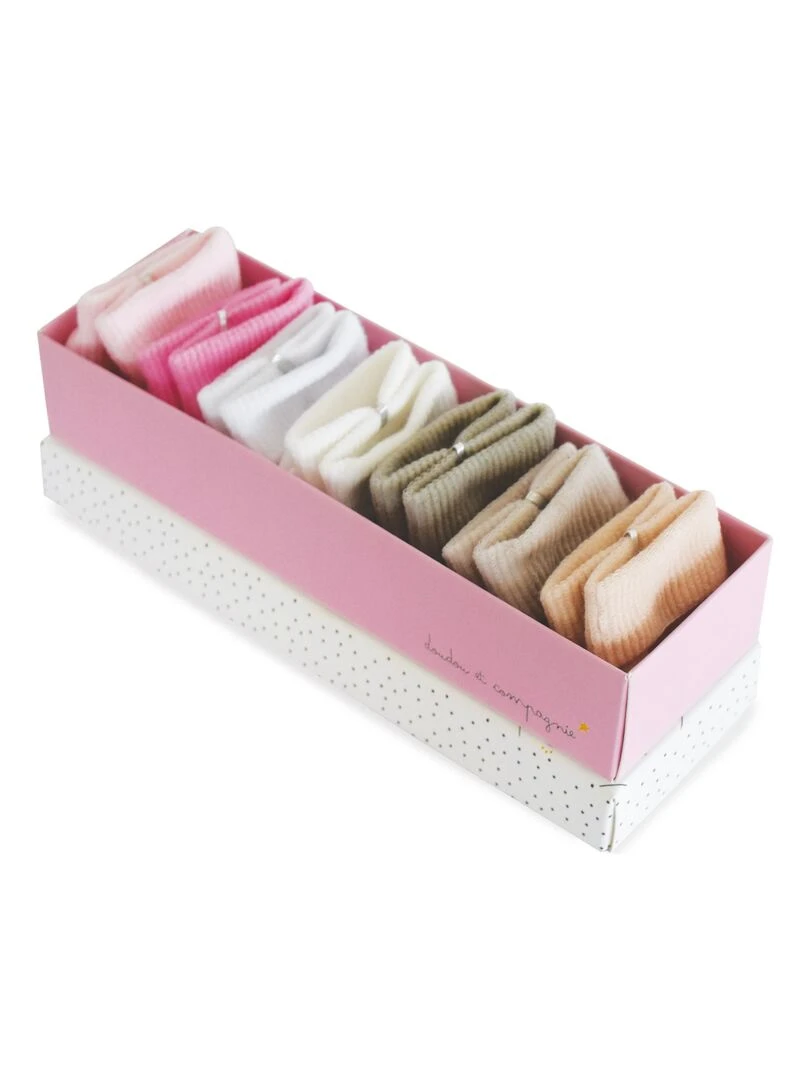 Lot de 7 paires de chaussettes bébé rose et taupe (0 6mois) Rose