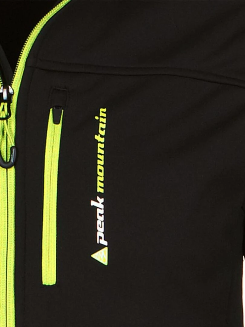 Blouson softshell homme CANNE   PEAK MOUNTAIN   Noir Jaune