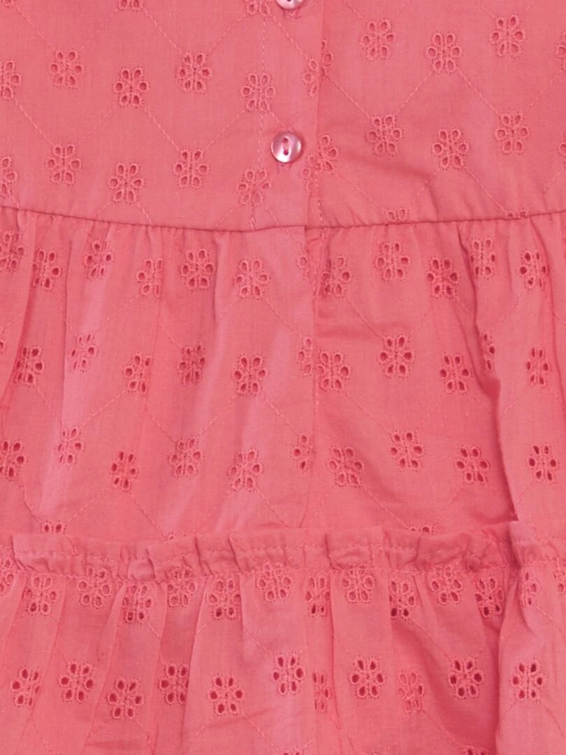 Robe à broderies et bandeau assorti Rose