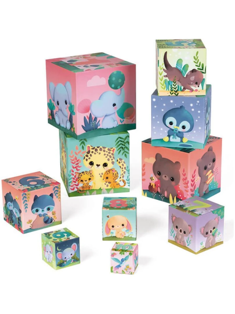 10 cubes à empiler les animaux tout mignons N/A