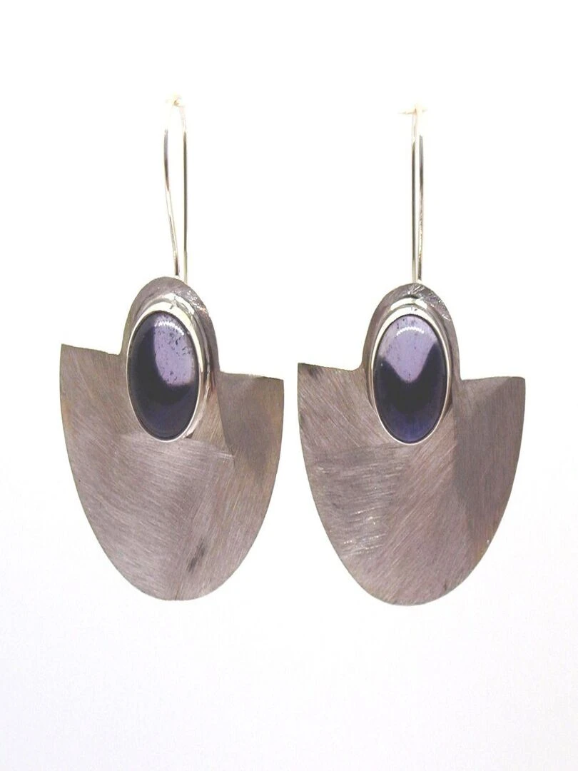 Boucles d'oreille argent brossé quartz Bijoucolor Argent