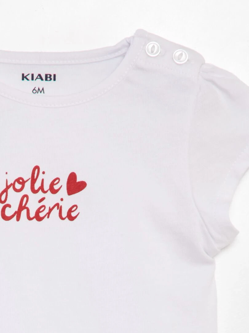 Tee shirt imprimé message Blanc