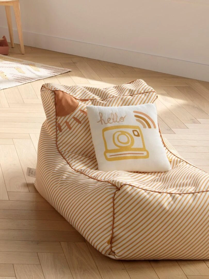 Fauteuil pouf 75x45cm en polyester blanc   SAUTHON   Blanc