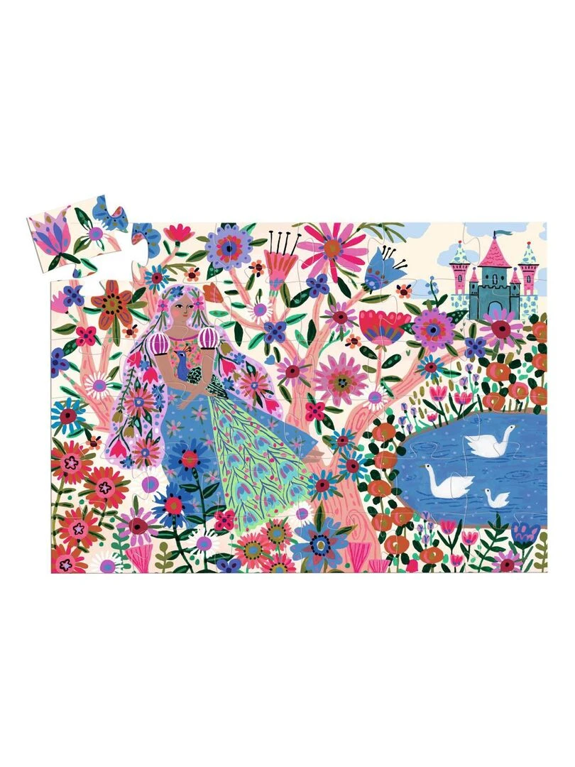 Puzzles silhouettes La princesse et son paon 36 pcs N/A