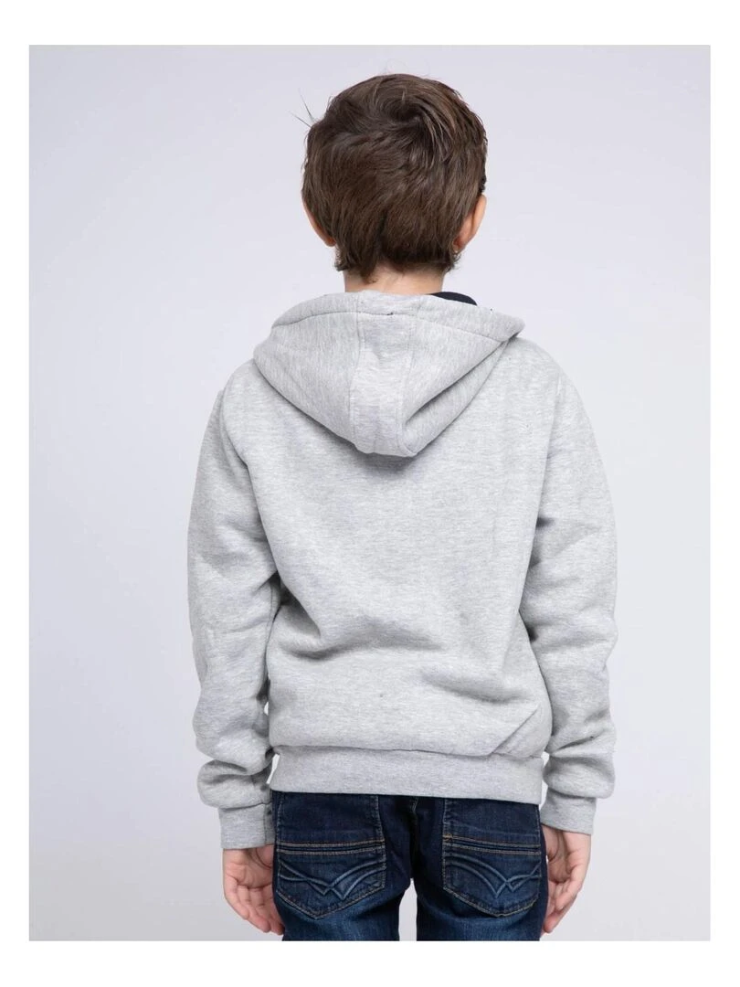 Sweat zippé capuche WAMIN J Gris clair