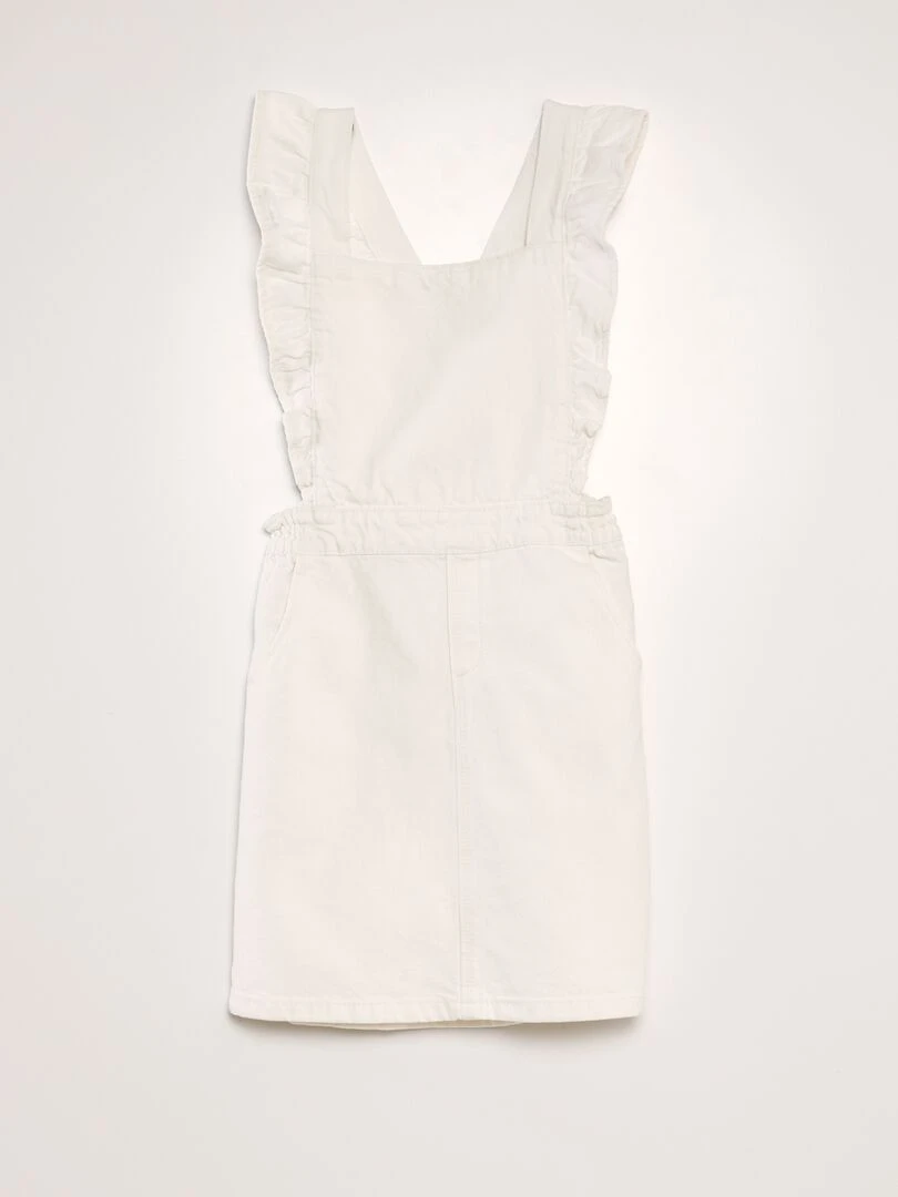 Robe salopette en jean Blanc