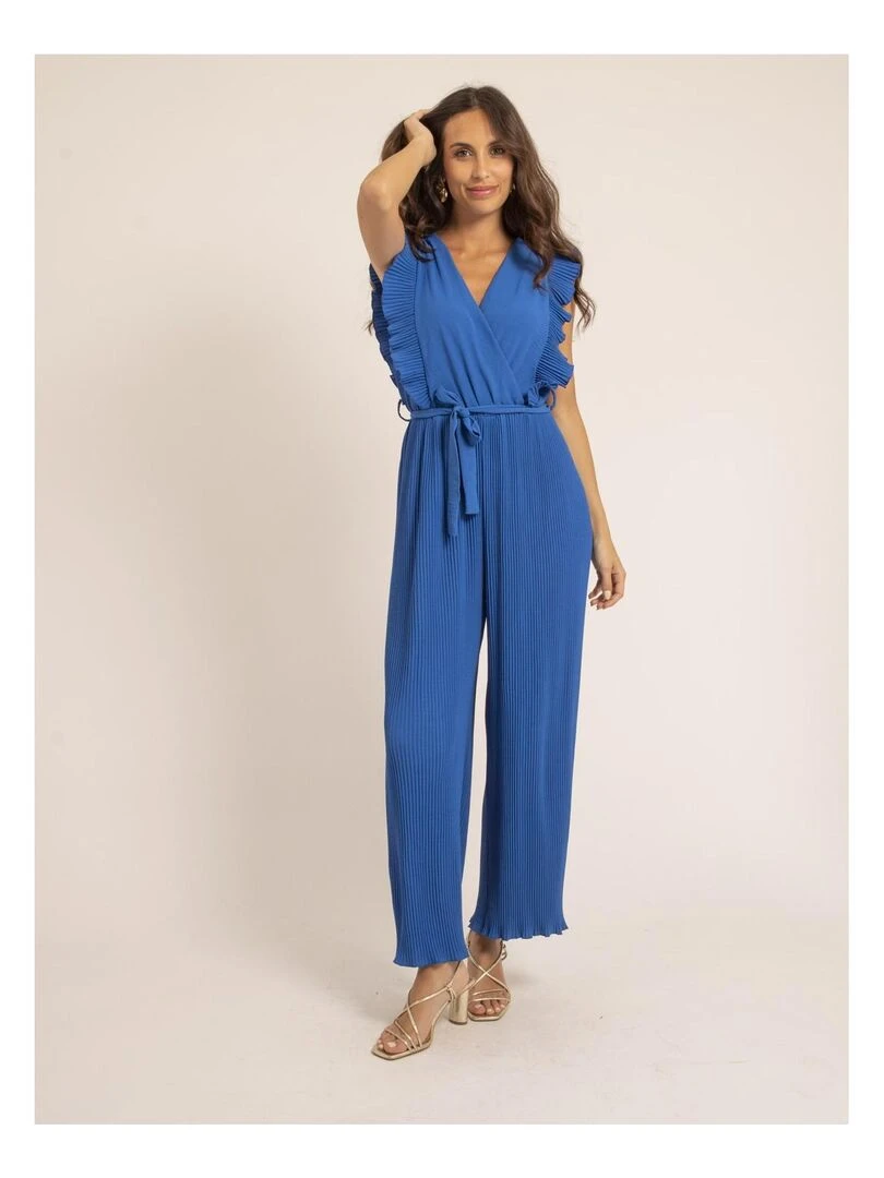 Combi pantalon plissée EDENA Bleu roi