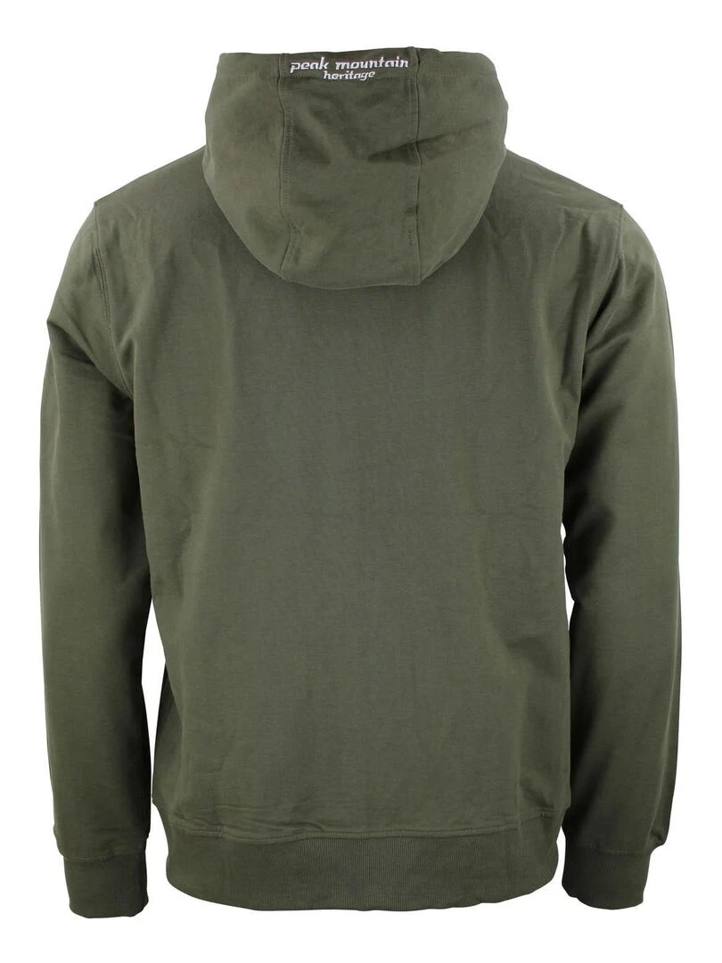 Sweat zippé à capuche homme CAGE PEAK MOUNTAIN Kaki
