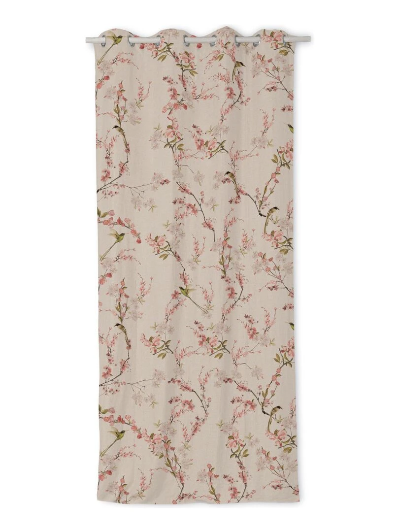 Rideau lin Chinoiserie "Happyfriday" Blanc