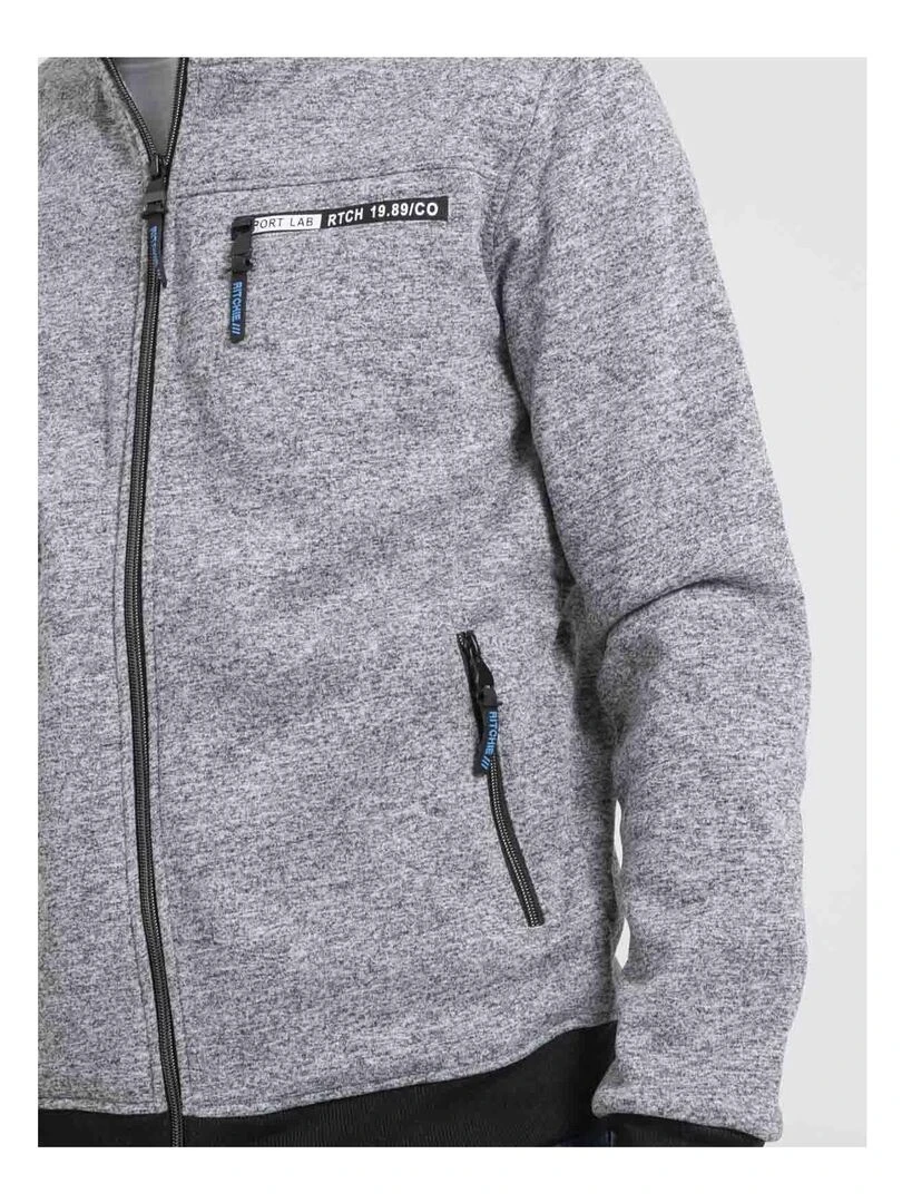 Sweat zippé col montant WOMBAT   Gris