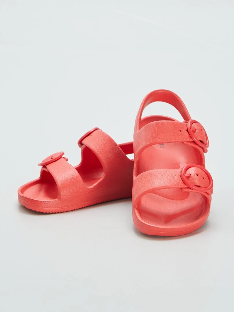 Sandales plates avec brides   Rouge