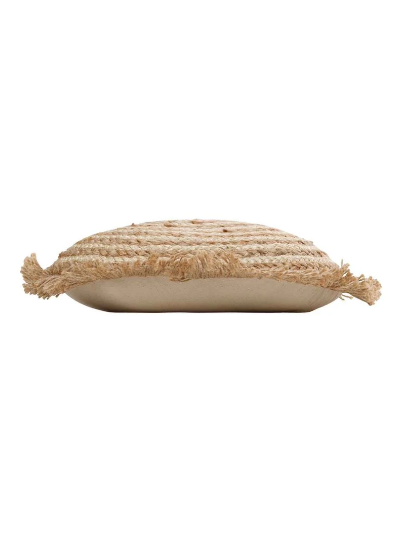 Coussin dehoussable rond jute 40 cm tournicotte Beige foncé