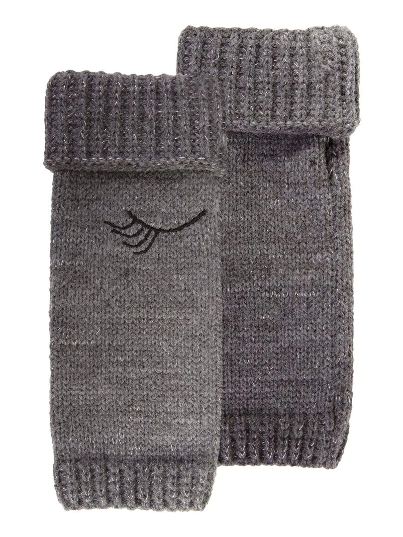 Mitaines Broderie Cils 10/12 ans Gris Gris