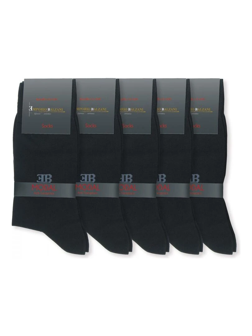 Chaussettes en modal LOT DE 5 PAIRES Noir