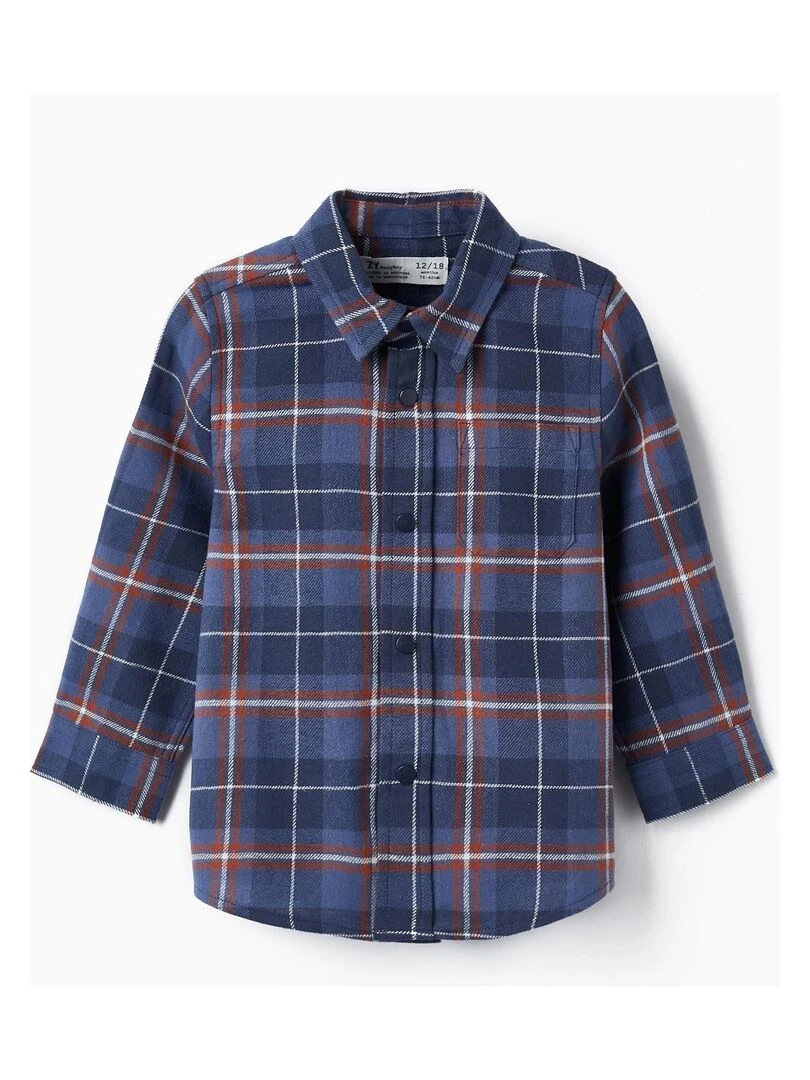 Chemise à Carreaux en Flanelle pour Bébé Garçon manches longues ACE CLUBS Bleu foncé