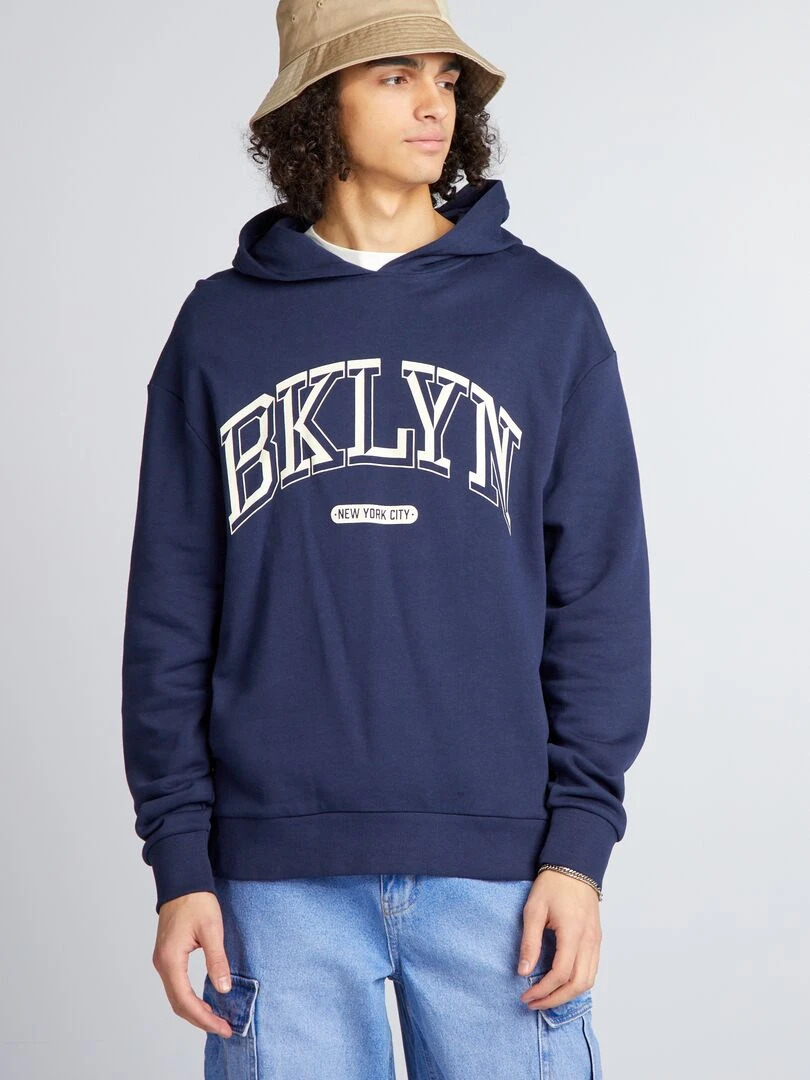 Sweat à capuche imprimé Noir