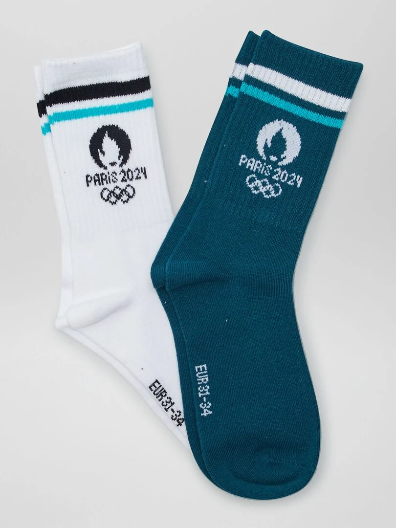 Lot de 2 chaussettes côtelées Paris 2024 Vert