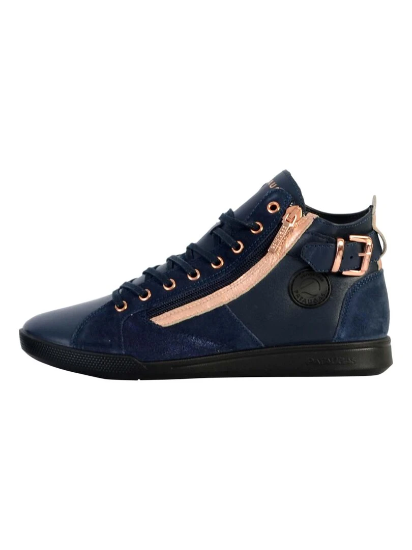Basket Montante Cuir Pataugas Palme Bleu