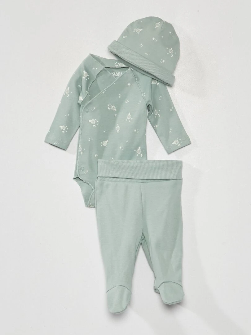 Ensemble body + legging + bonnet 3 pièces Bleu
