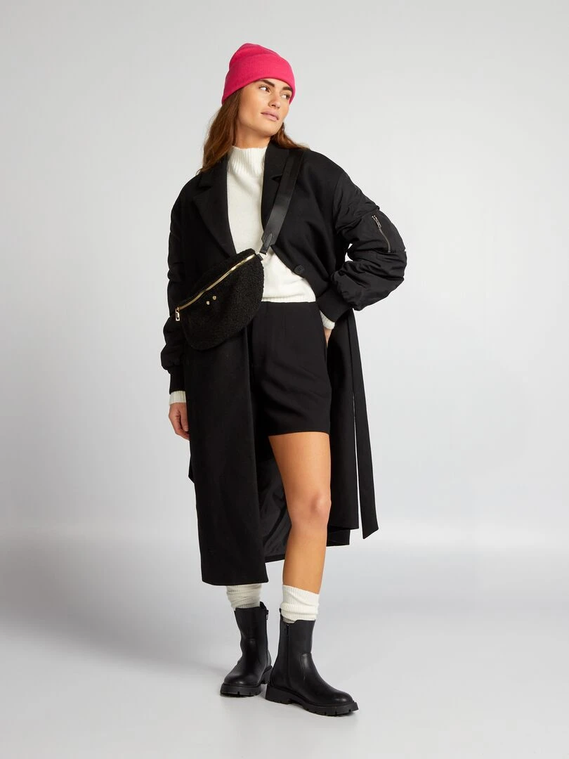 Short taille haute smart noir