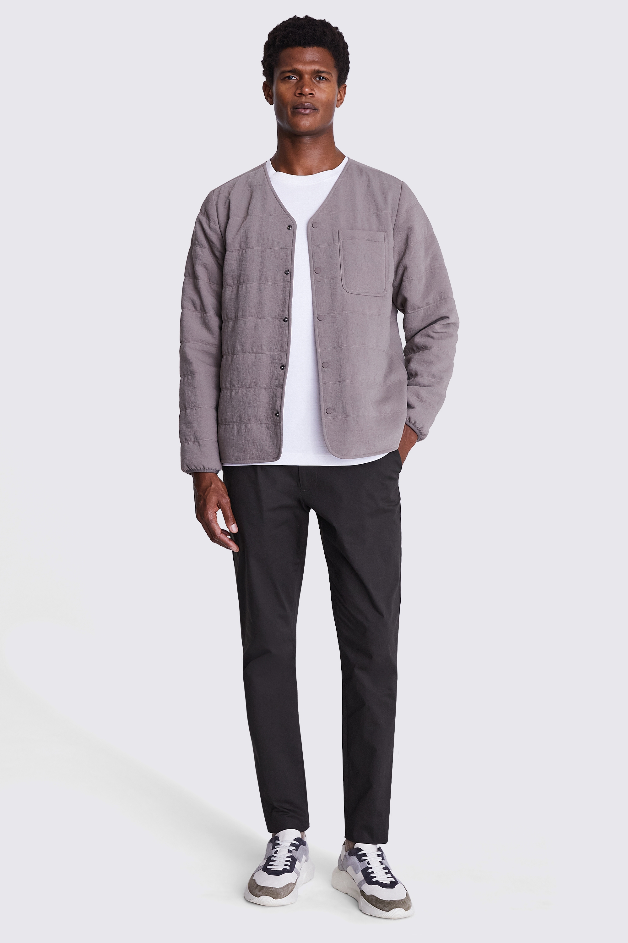 Light Grey Structured Shacket    Buy Online at Moss