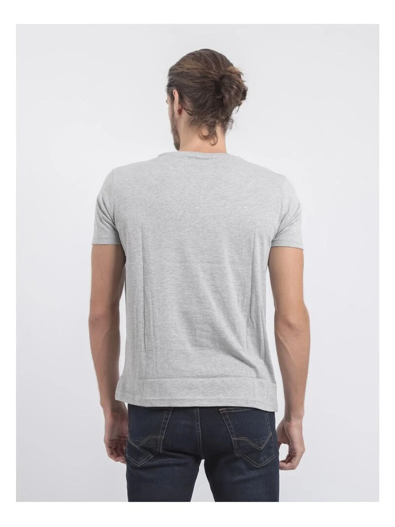 T shirt col rond pur coton JUPITOLI   Gris
