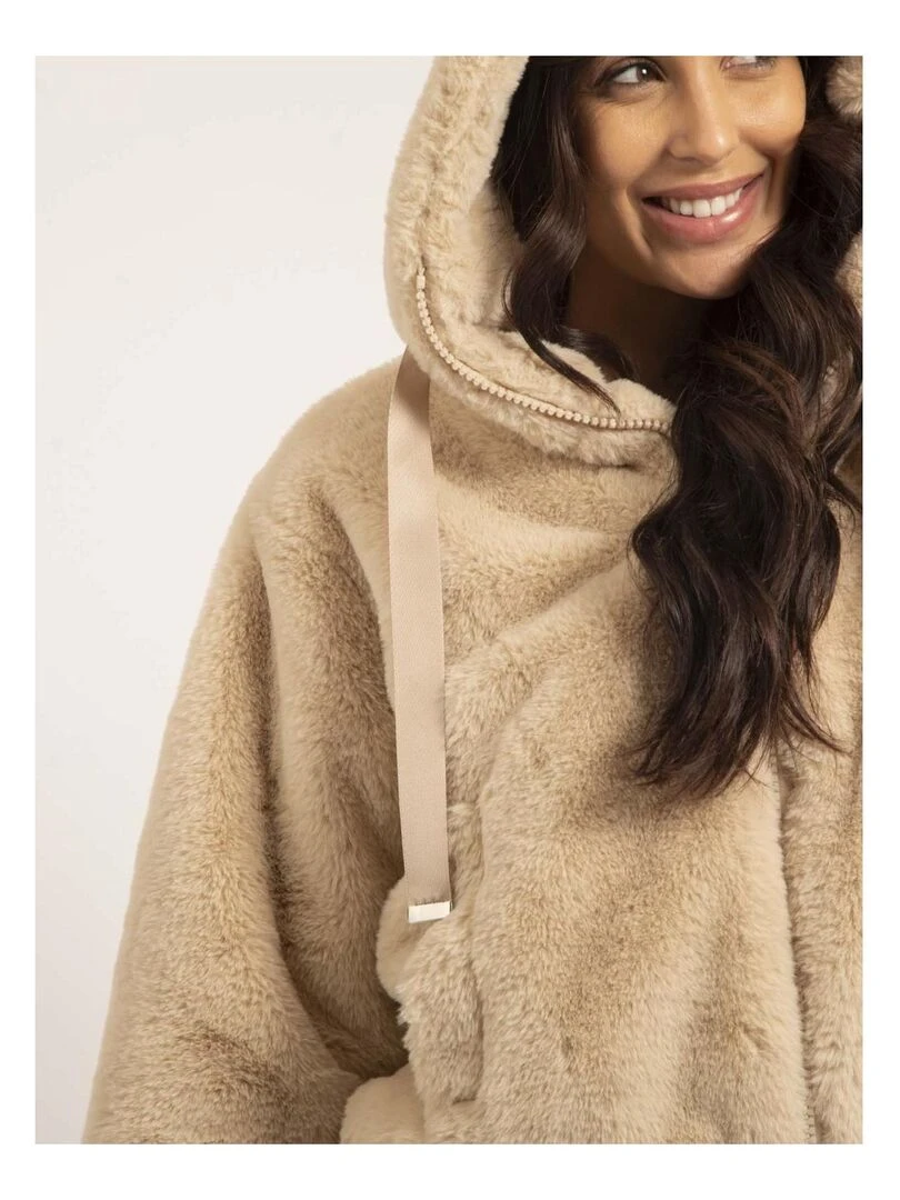 Veste courte capuche UBANIE   Beige