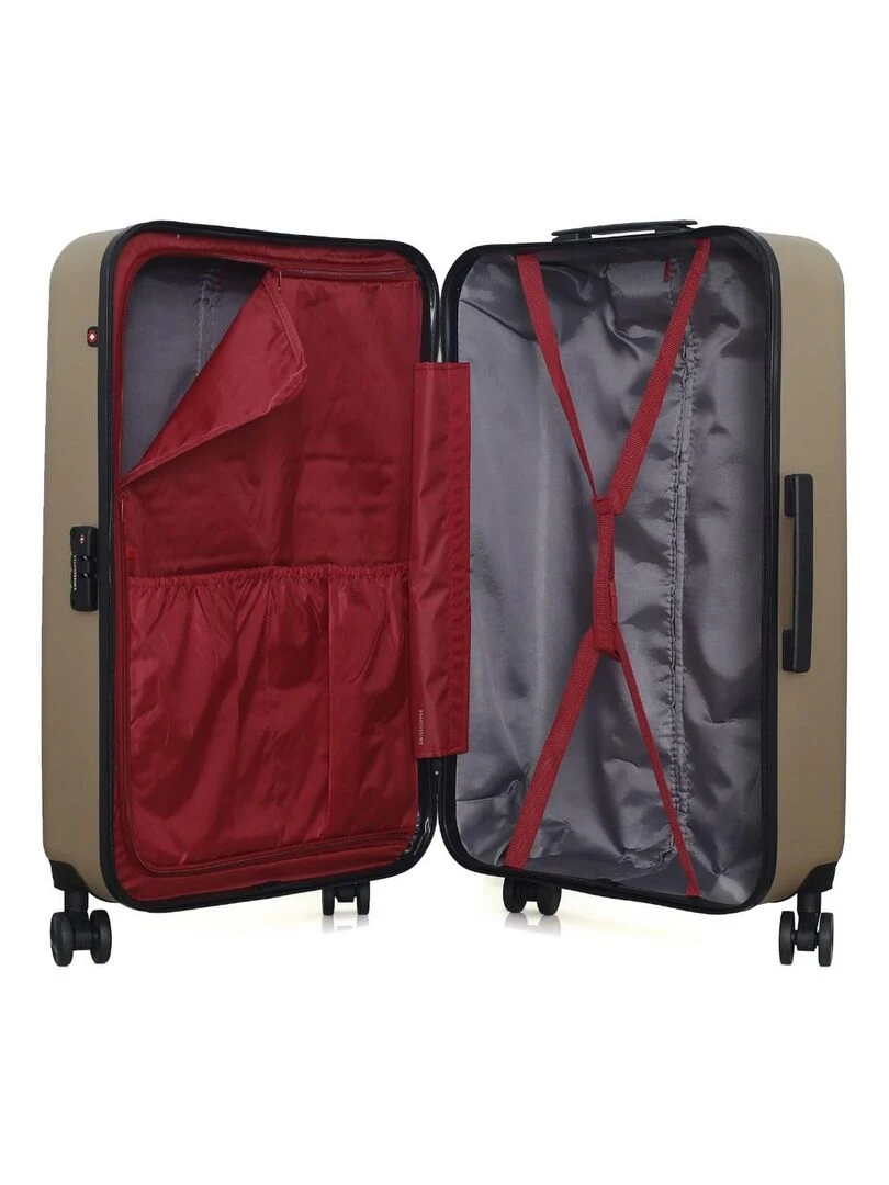 SWISS KOPPER   VALISE GRAND FORMAT ABS ZURICH 4 ROUES 75 CM   Beige
