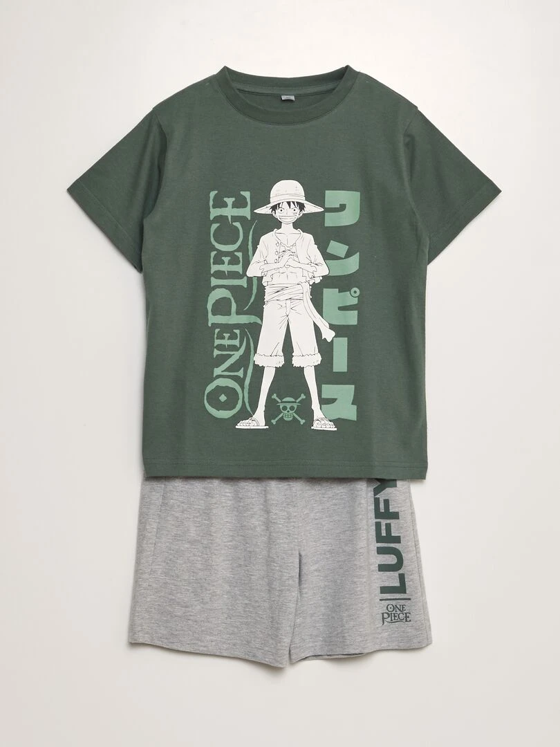Ensemble de pyjama 'One Piece' 2 pièces Vert