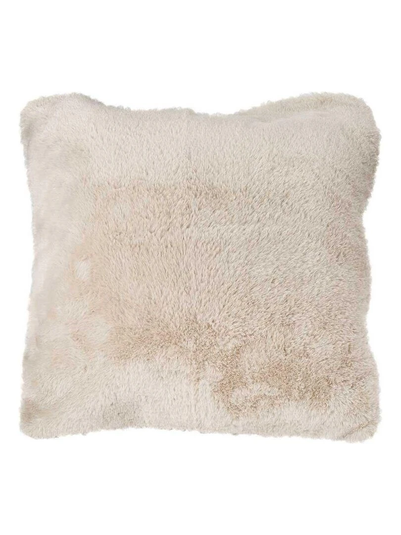 Housse de coussin en imitation fourrure Gris moyen