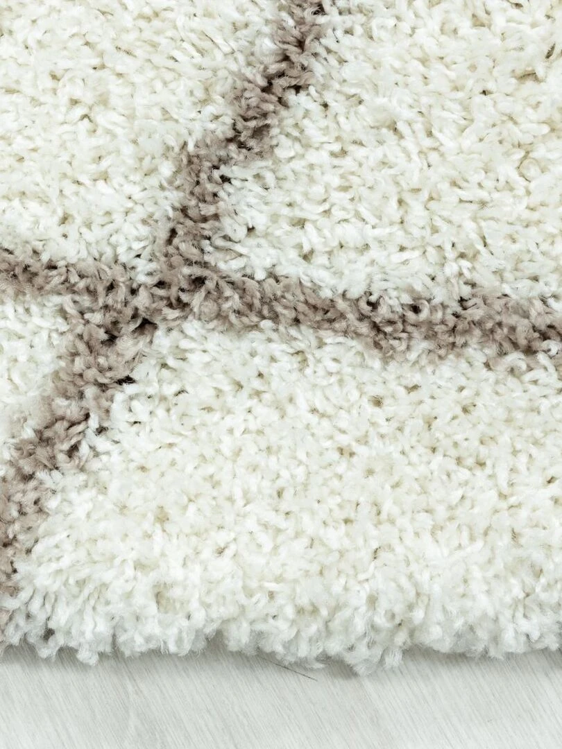 Tapis berbère style SHAGGY A OEKO TEX®   Ecru