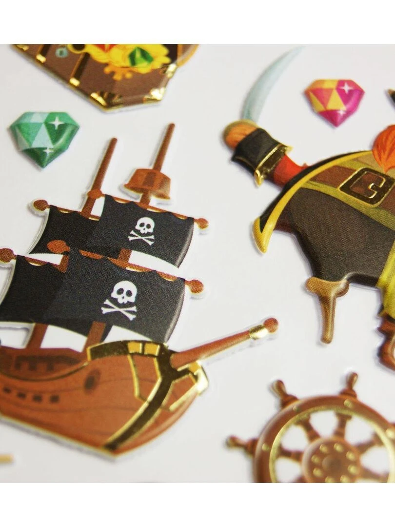 Scène à décorer pour enfants   Pirates   Stickers Puffies   N/A